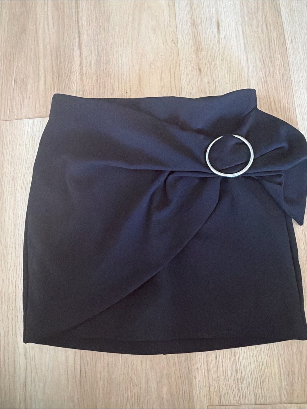 Express Black Mini Skirt with Decorative Side Ring